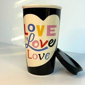 Starbucks LOVE‎ Valentine’s Day Ceramic 12oz Traveler Coffee Mug with Top